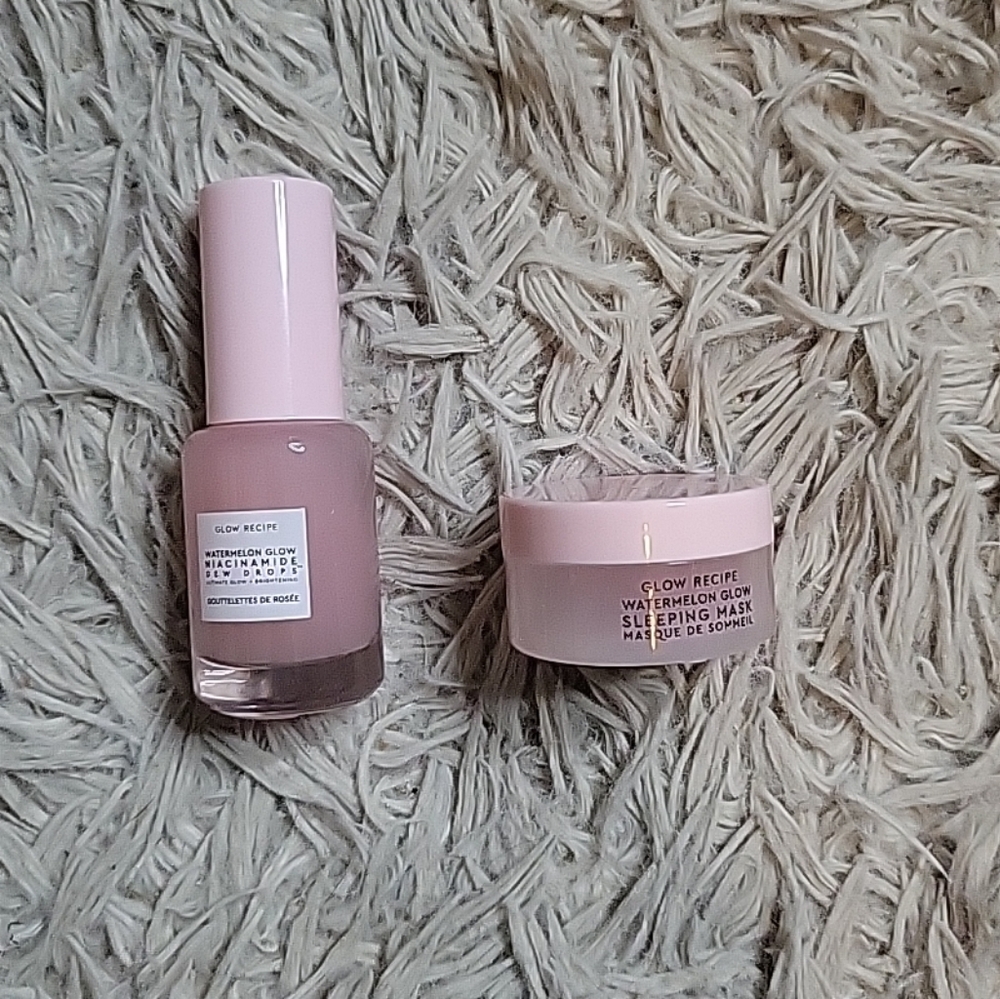Korean Kbeauty Glow Recipe Duo Bundle Watermelon Glow Sleeping Mask & Dew Drops